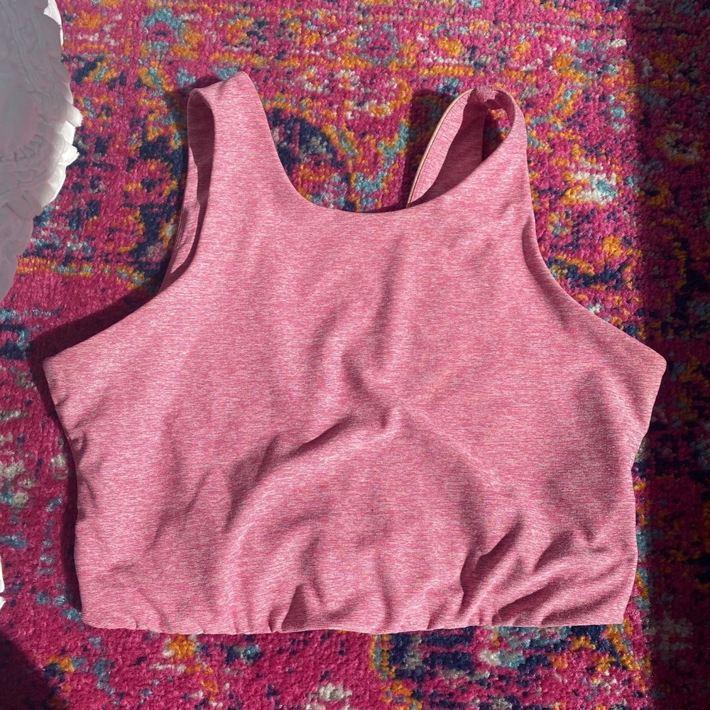 OUTDOOR VOICES Pink+Orange Venus Crop Top